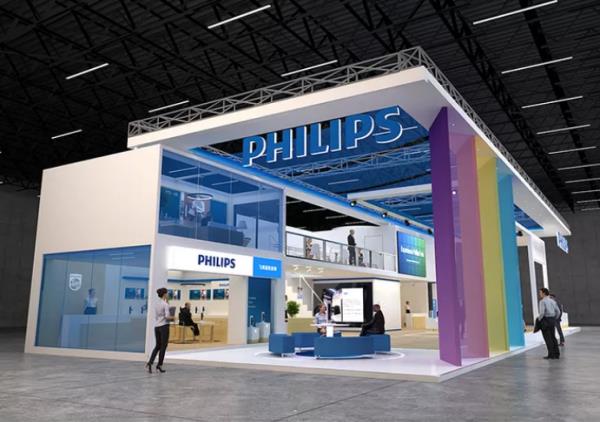 中國展臺搭建設(shè)計公司-Philips -上海電子展-中國國際進口博覽會展臺設(shè)計和搭建商