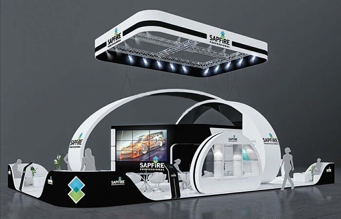 Japan exhibition stand building - sapfire - Osaka exhibition design | medical Exhibition Building