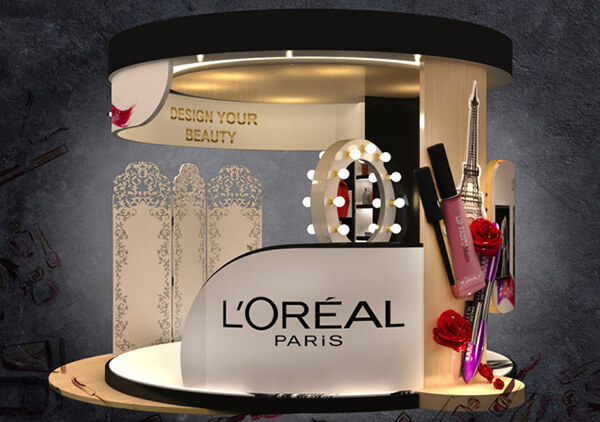 美國設(shè)計(jì)展臺(tái)搭建- loreal-紐約展會(huì)搭建|海外展臺(tái)搭建布局