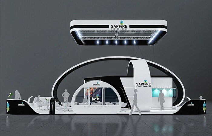 Japan exhibition stand building - sapfire - Osaka exhibition design | medical Exhibition Building